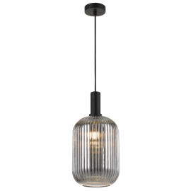 Telbix-Bonura 14 Pendant &  20 Pendant - Clear Nickel / Smoke Black   